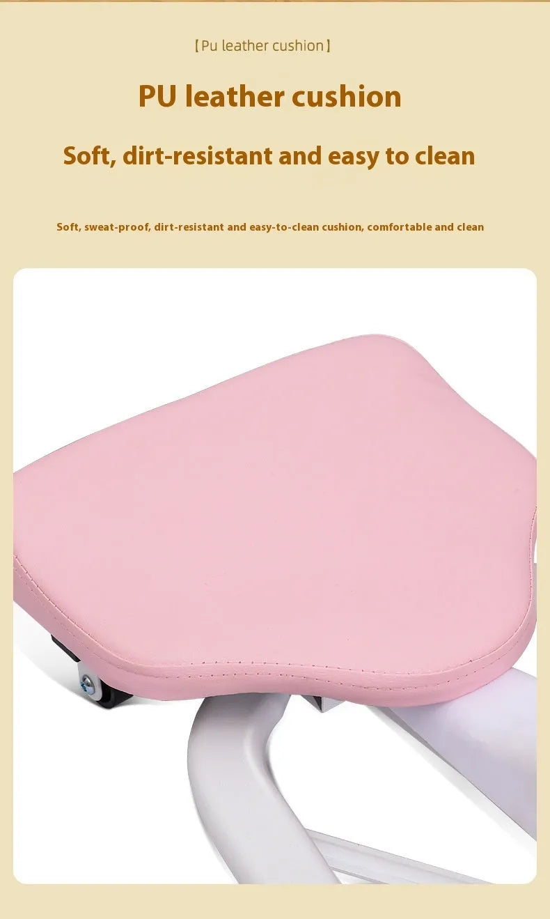 Steel frame leg opener with foam padding, shown in elegant blue colour with optional backrest.