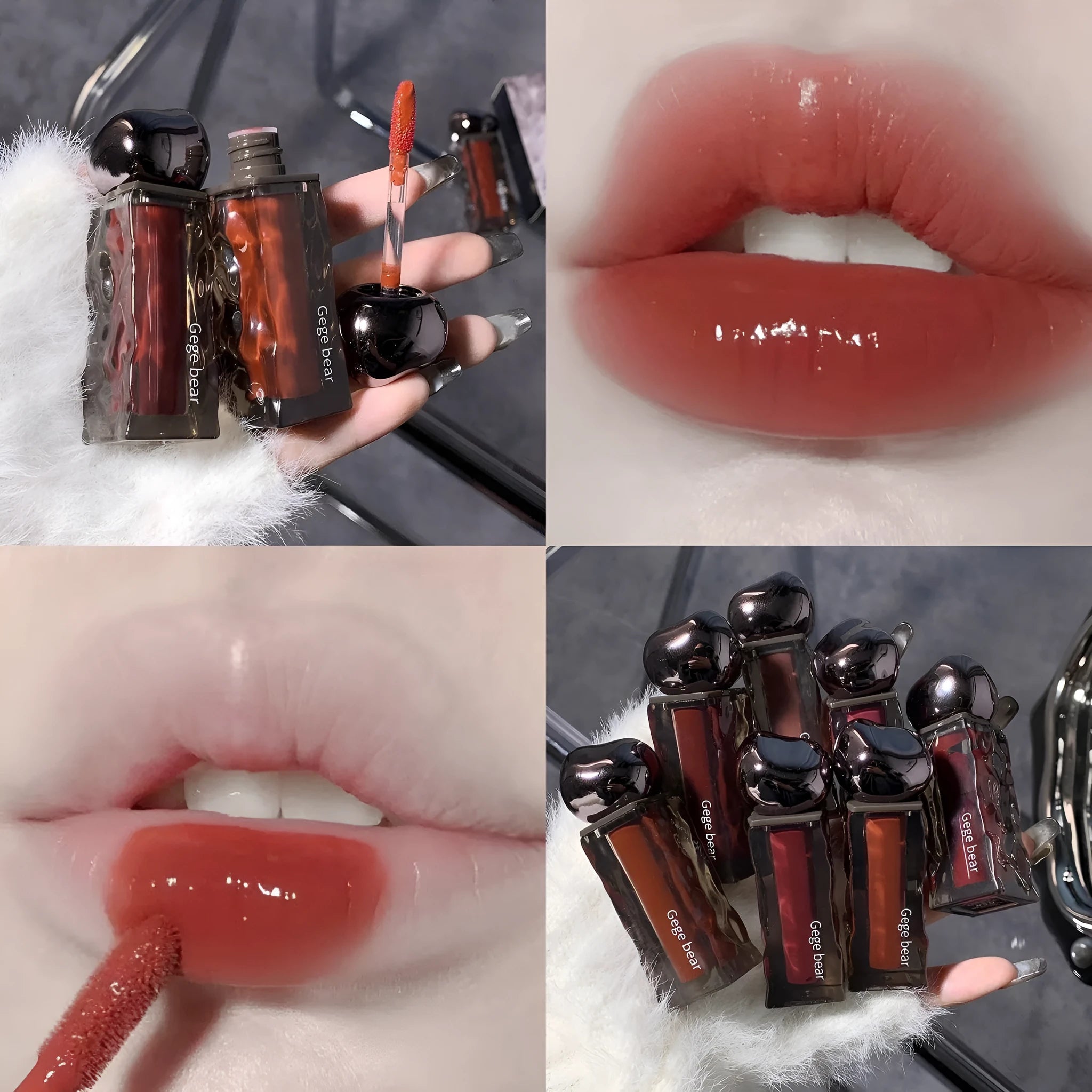 Glacier Lava Lip Lacquer water light mirror makeup lip gloss showing reflective finish