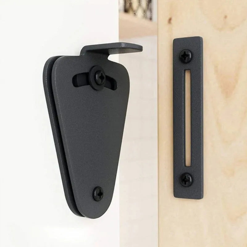 Black stainless steel sliding barn door lock for interior doors with S and M size options