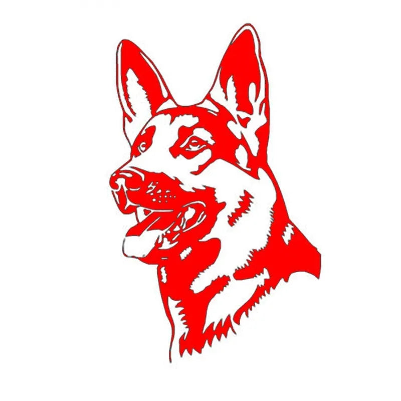 Reflective German shepherd hunting dog car bumper sticker 13cm by 8cm
