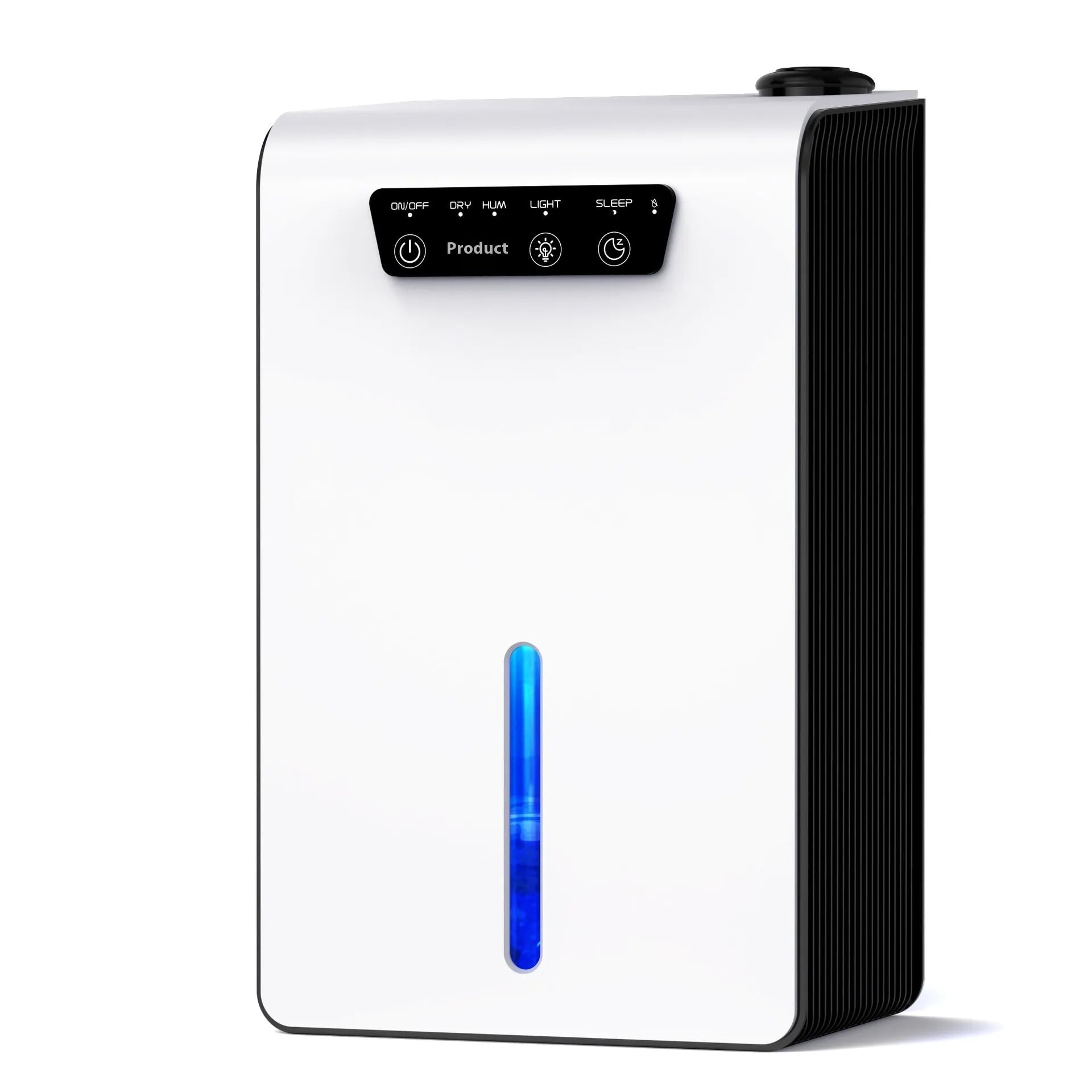 Milky white household dehumidifier for bedrooms with quiet operation and 4 litre water tank