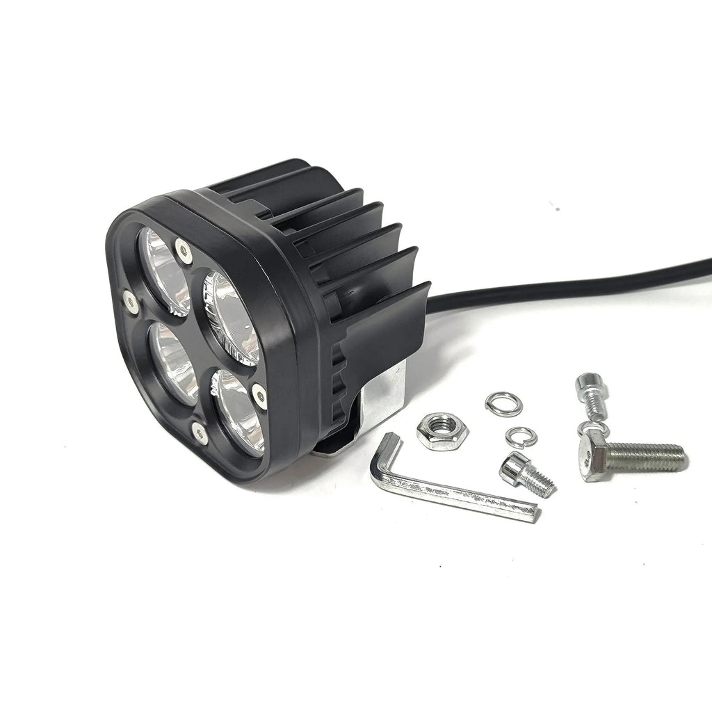 Four-eye headlight conversion kit with aluminium base plate for motorcycle car modification
