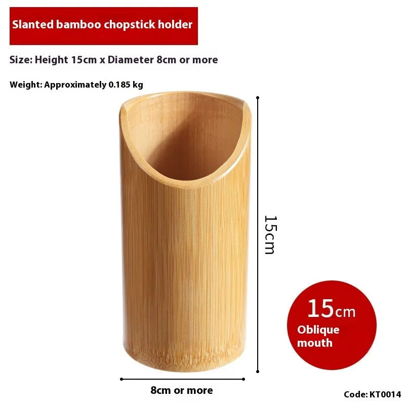 Bamboo chopsticks holder with multiple style options including bevel and groove designs