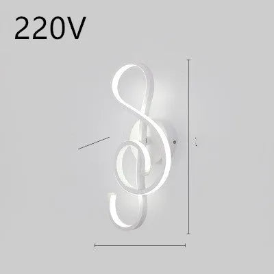 Minimalist Nordic-style LED wall lamp mounted on a wall, shown in a black finish with a soft glow.