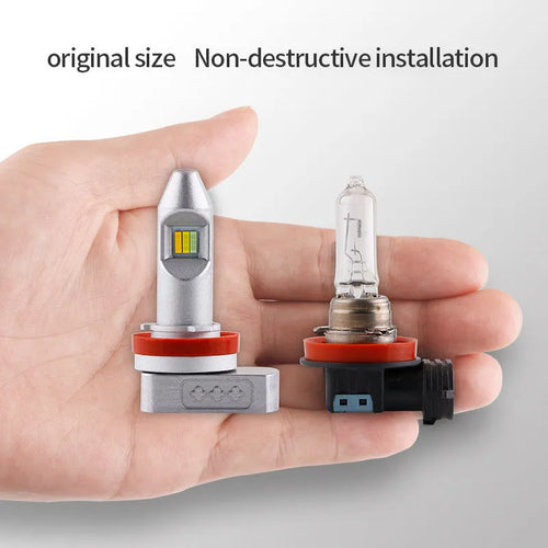 Super bright 6500K white LED car fog lamp bulb with aluminium housing, formats H8 H9 H11 9005 9006 PSX24 PSX26.