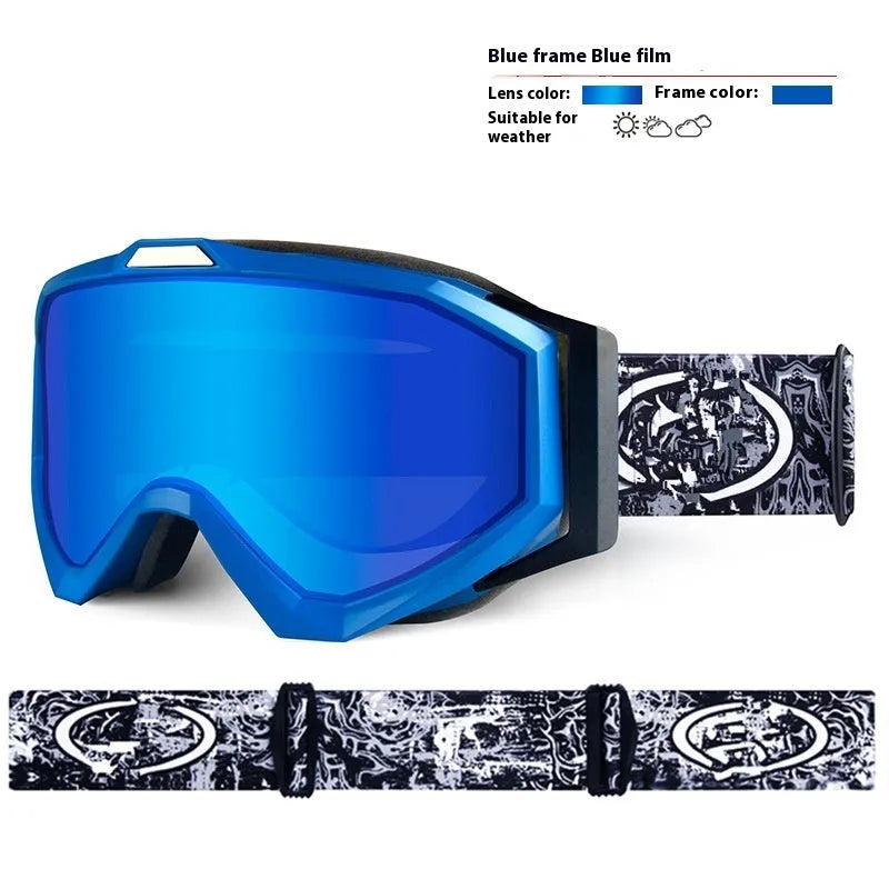 Motorcycle goggles in various colours with double-layer anti-fog lenses and storage cloth bag
