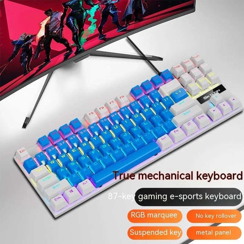 K87 mechanical keyboard with metal case and choice of green or red mechanical switches