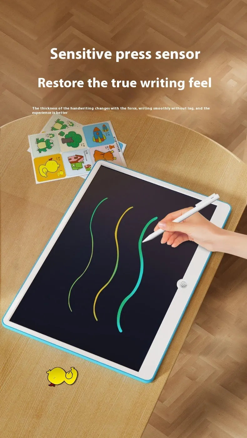 19-inch LCD children's drawing board in blue and white or pink and white colours with integrated stylus