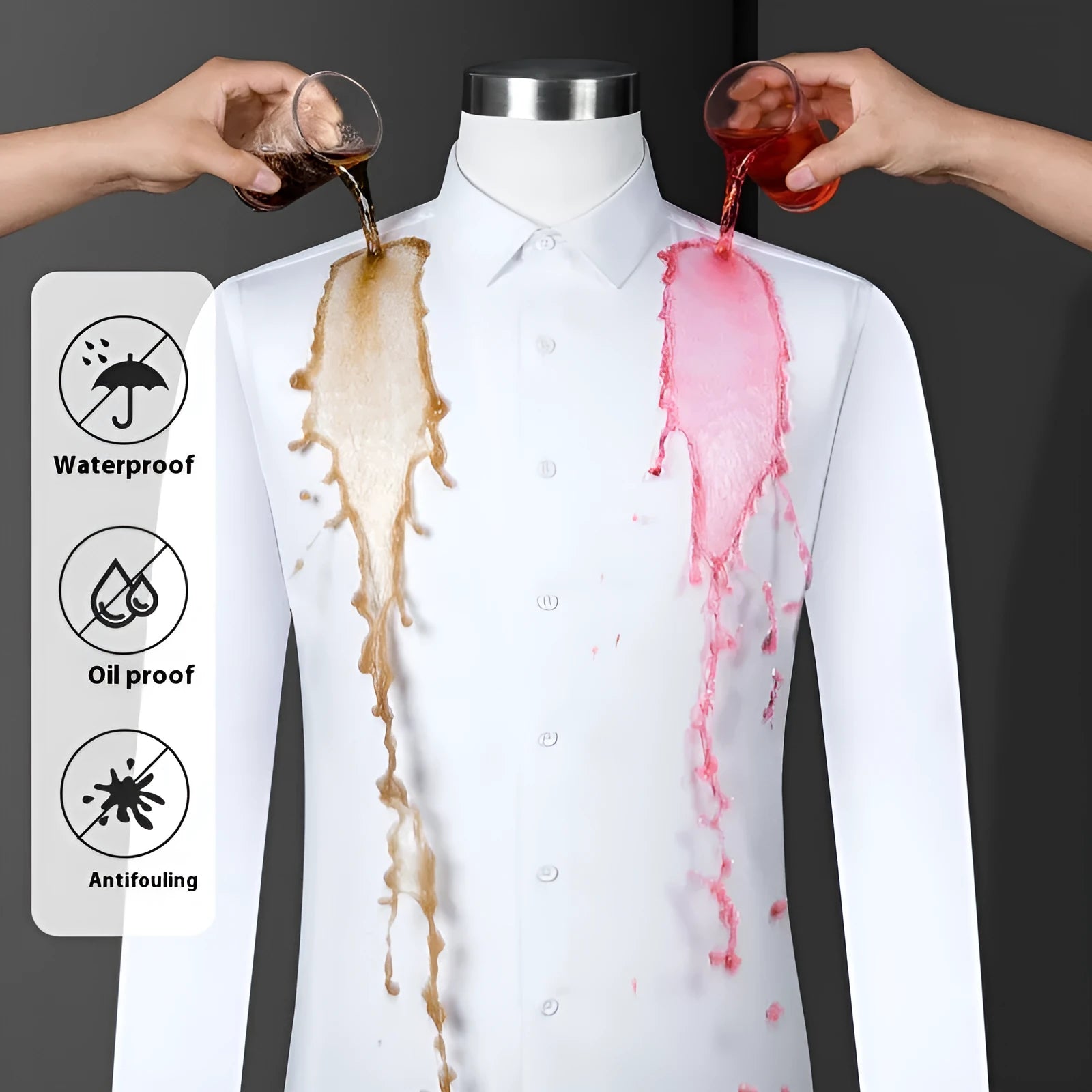 Men's short sleeve bamboo fibre shirt with square collar in slim fit business style