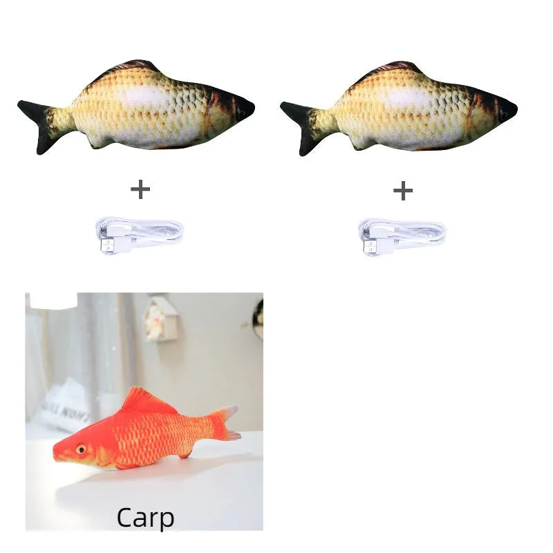 Electronic jumping fish simulation cat toy without catnip, 30cm multicolour PP material