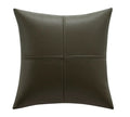 Solid colour soft cowhide leather pillow cover in Nordic style on a sofa.