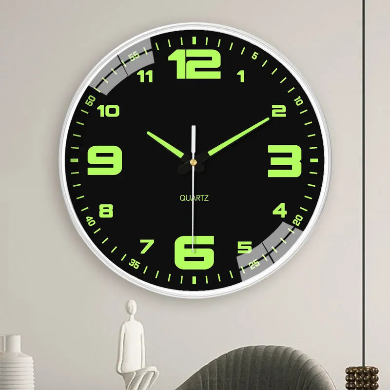 8 inch luminous wall clock with modern plastic shell in 20cm diameter