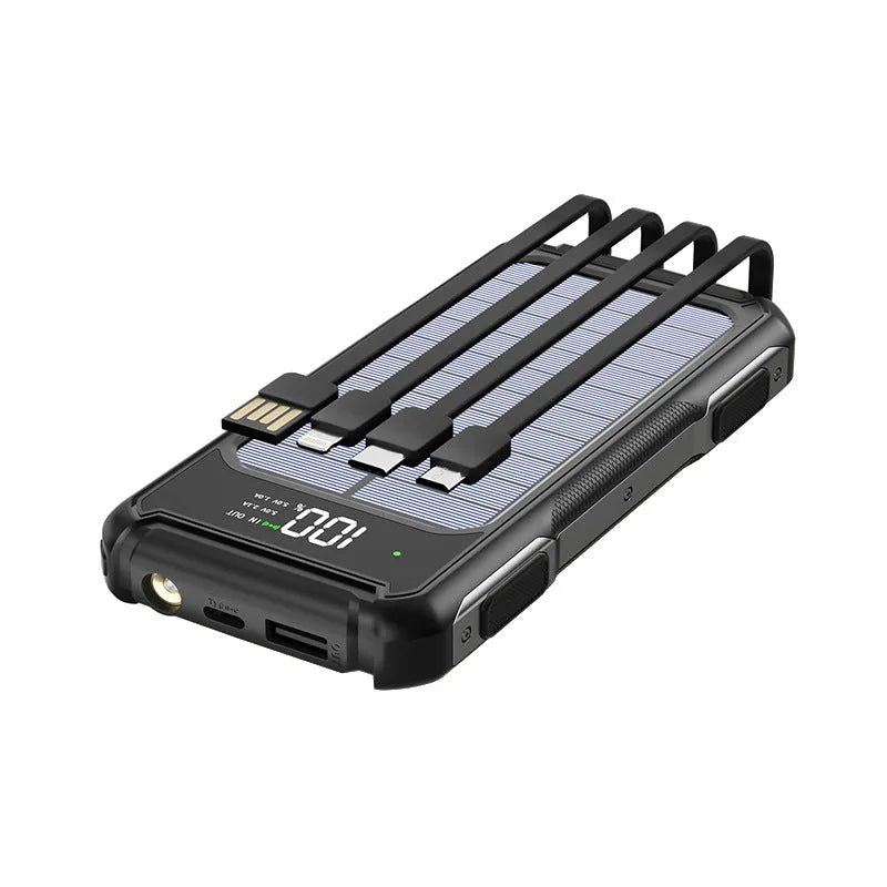 Military grade power bank in black, green, or orange showing front and side with capacity labels.