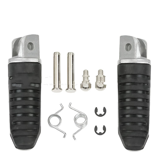 Black aluminium alloy motorcycle footpegs and mounting hardware set for Suzuki GSX1300R, V-Strom, GSX650F, GSX1400