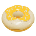TPR molar teeth cleaning donut dog toy with squeaker in pink, chocolate or yellow colour