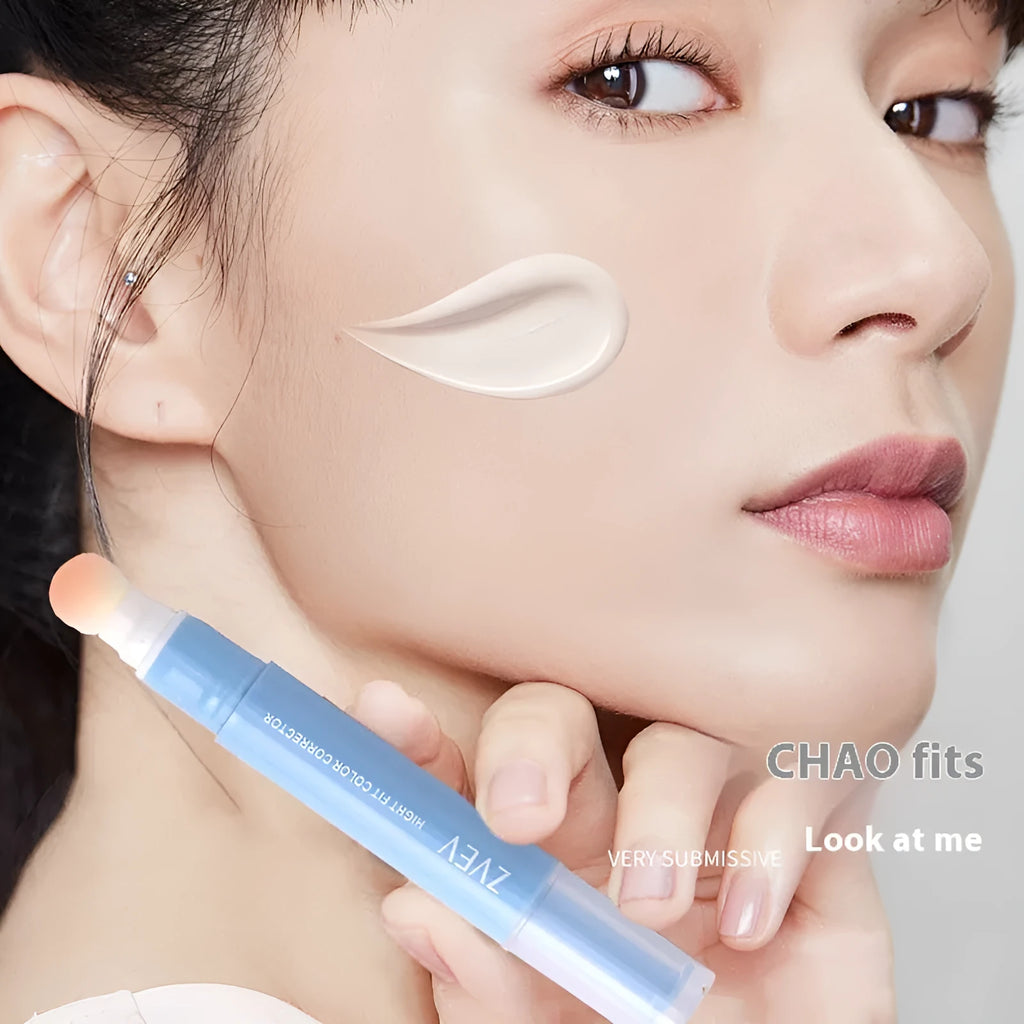 Sponge brush head concealer pen for clothing with three colour correction shade options