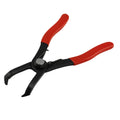 Red interior round nail removal pliers with PVC plastic handles for door panel and trim fastener extraction