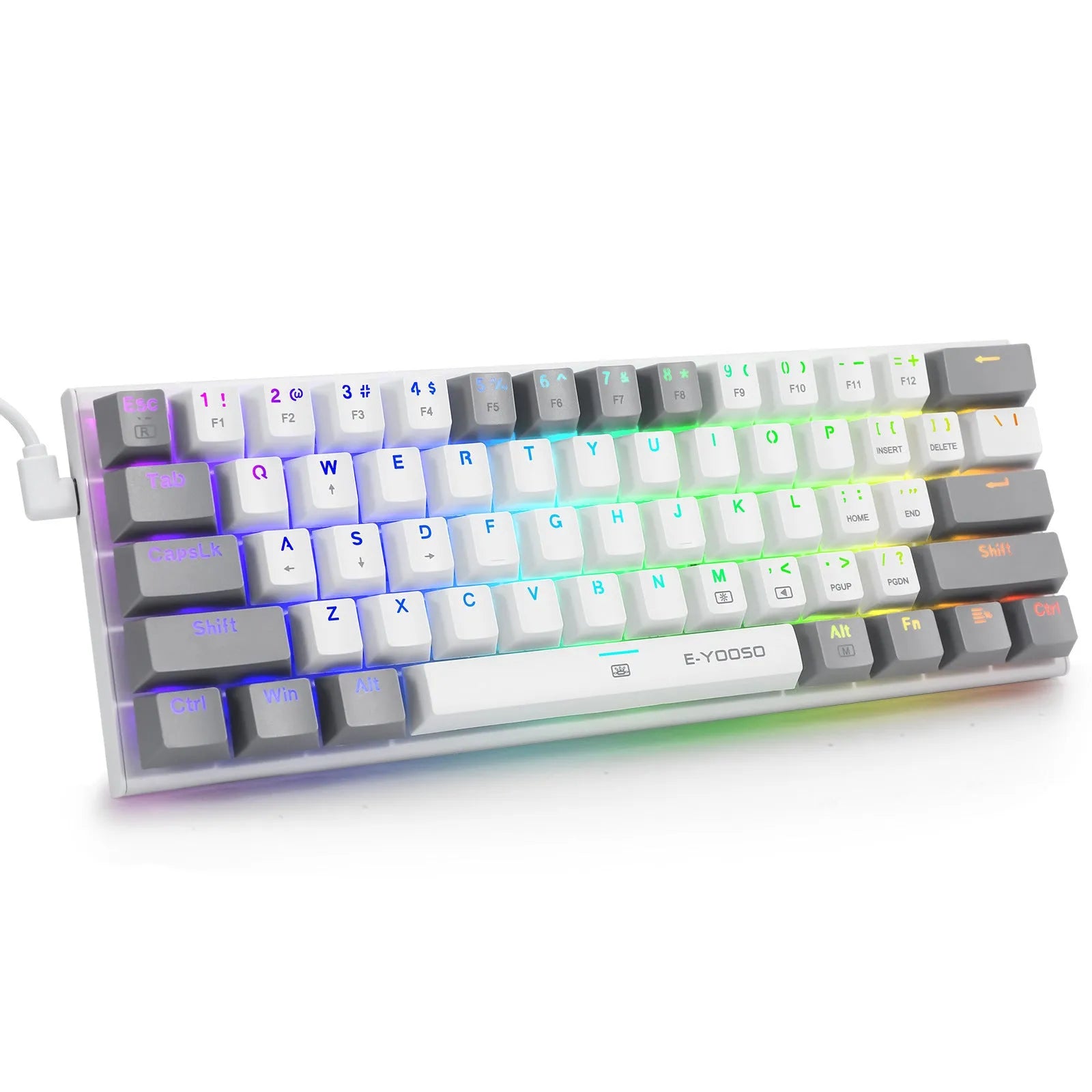 Z11 mechanical keyboard with aluminium case in black and grey colour scheme with green mechanical switches.