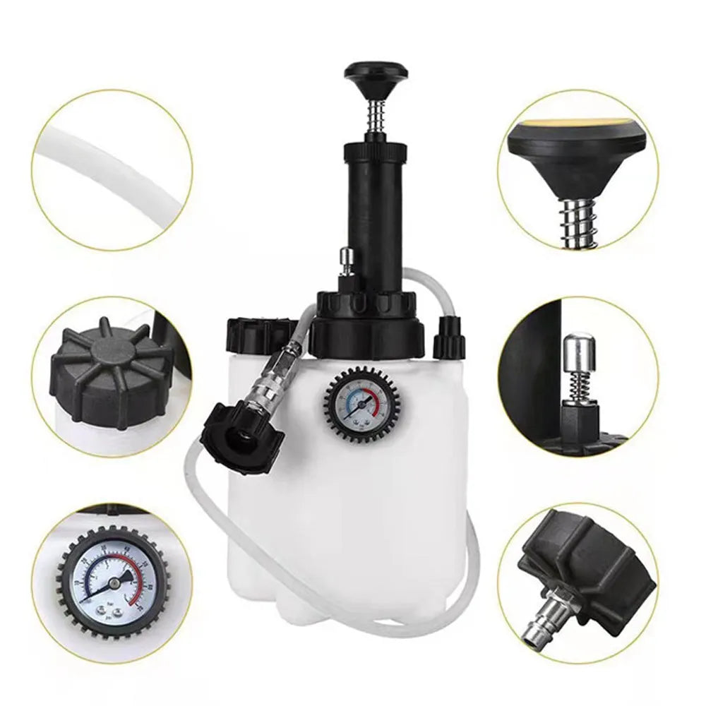3 litre automotive brake fluid tank replacement tool kit with copper tank and iron pump