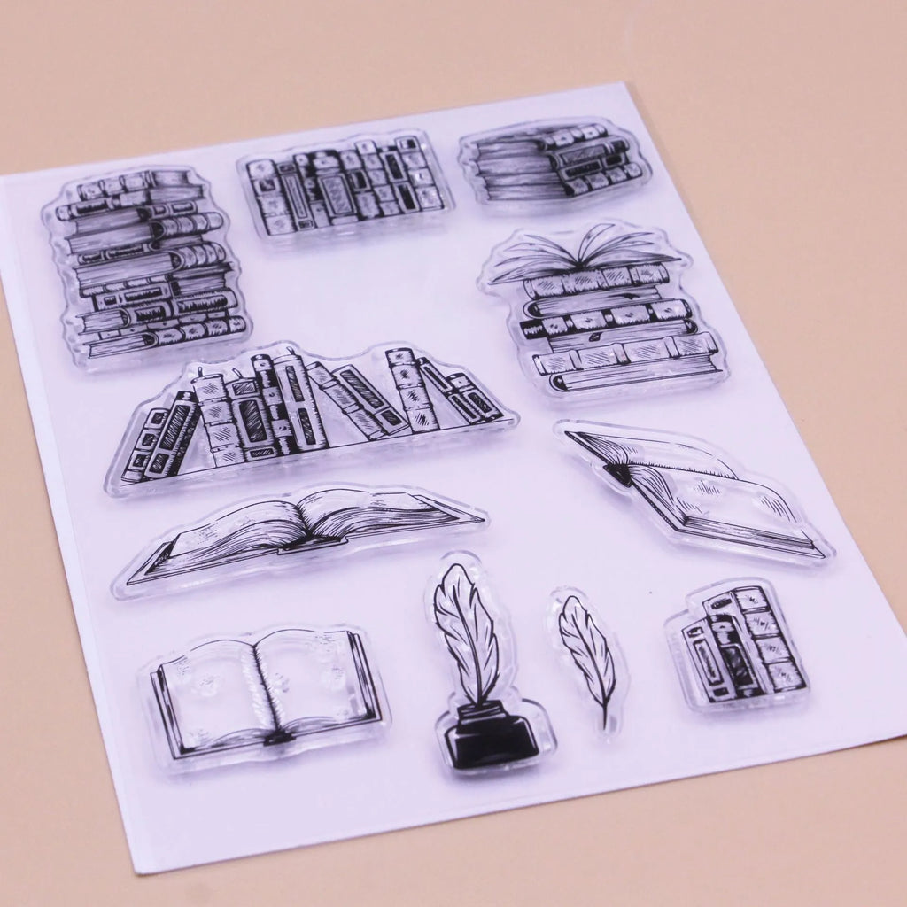 Transparent silicone stamp with seal pattern for handmade greeting cards, measuring 11 by 16 centimetres.