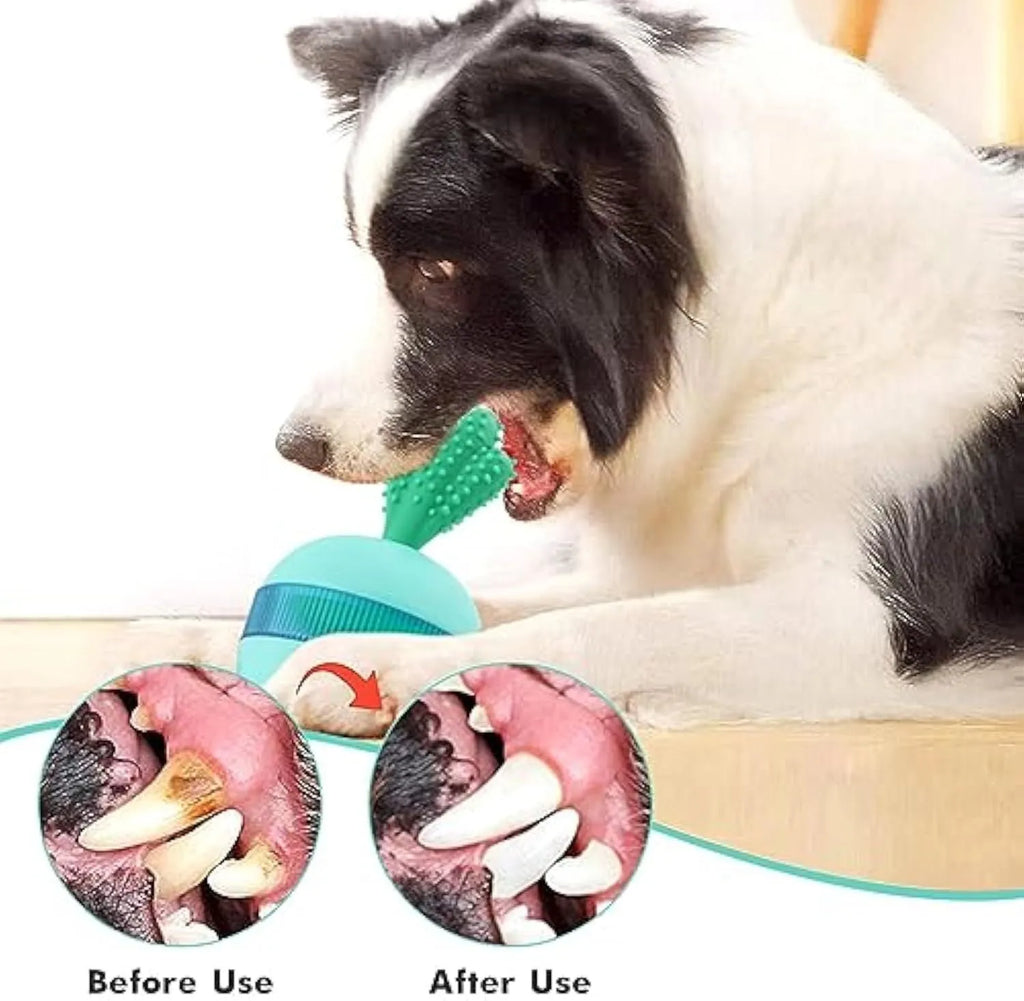 Blue durable rubber interactive treat dispensing dog puzzle toy ball for medium large dogs