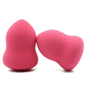 Pink hydrophilic non-latex makeup foundation sponge on a white background.