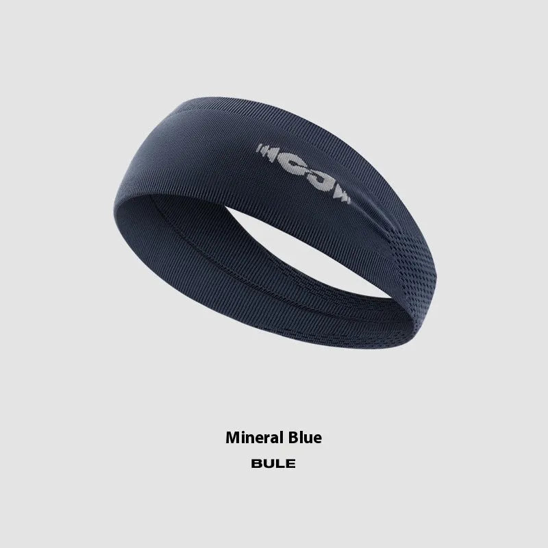 Seamless knitted exercise hair band in black, gray, and blue colours for sport