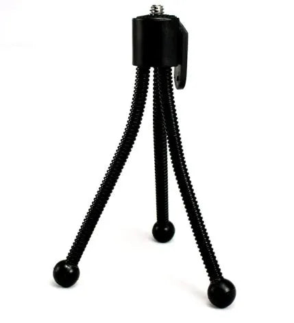 Small iron frame mini desktop tripod with telescopic legs extended to 90mm height