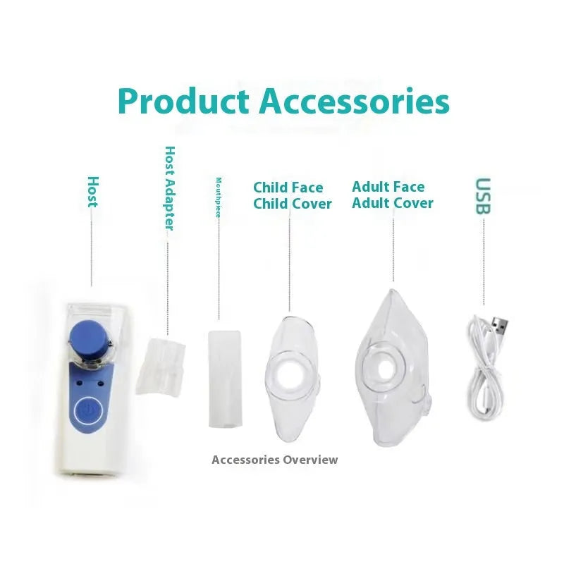 USB handheld nebuliser spray machine with columnar design for household drug atomisation