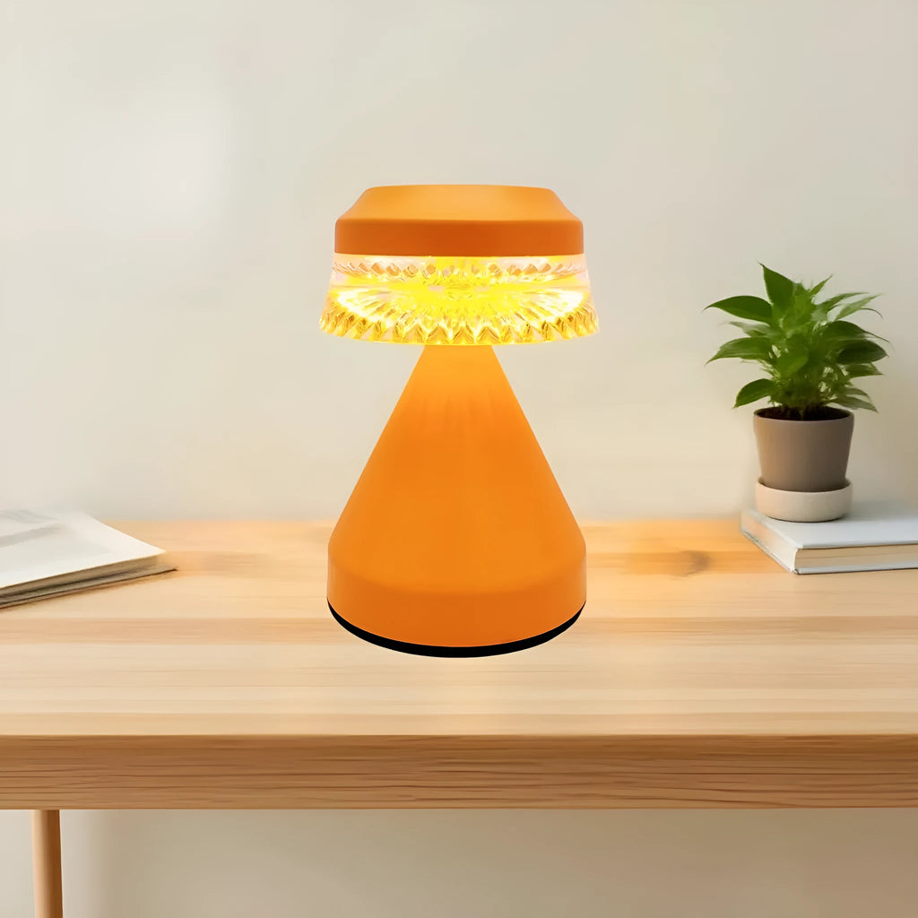 Creative USB-powered LED table night light with dimming control in black, brown, or orange colours.