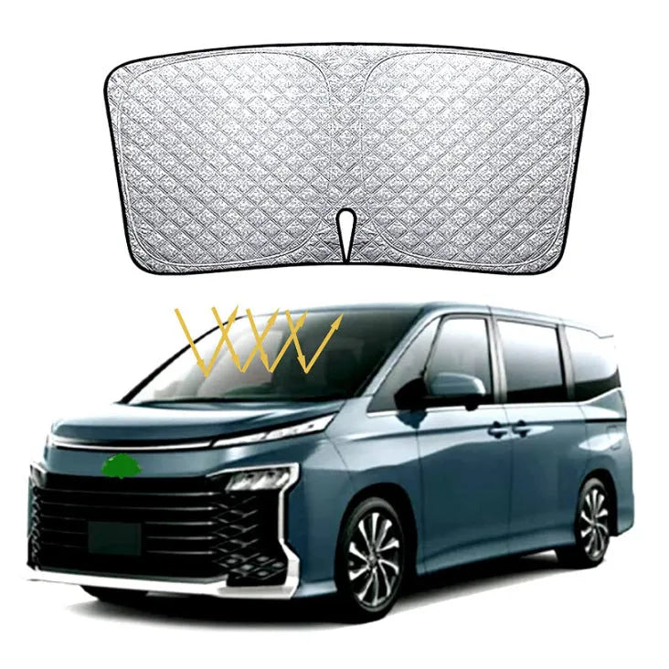 NOAH XOVY 90 series car front windshield sunshade with reflective silver tape construction
