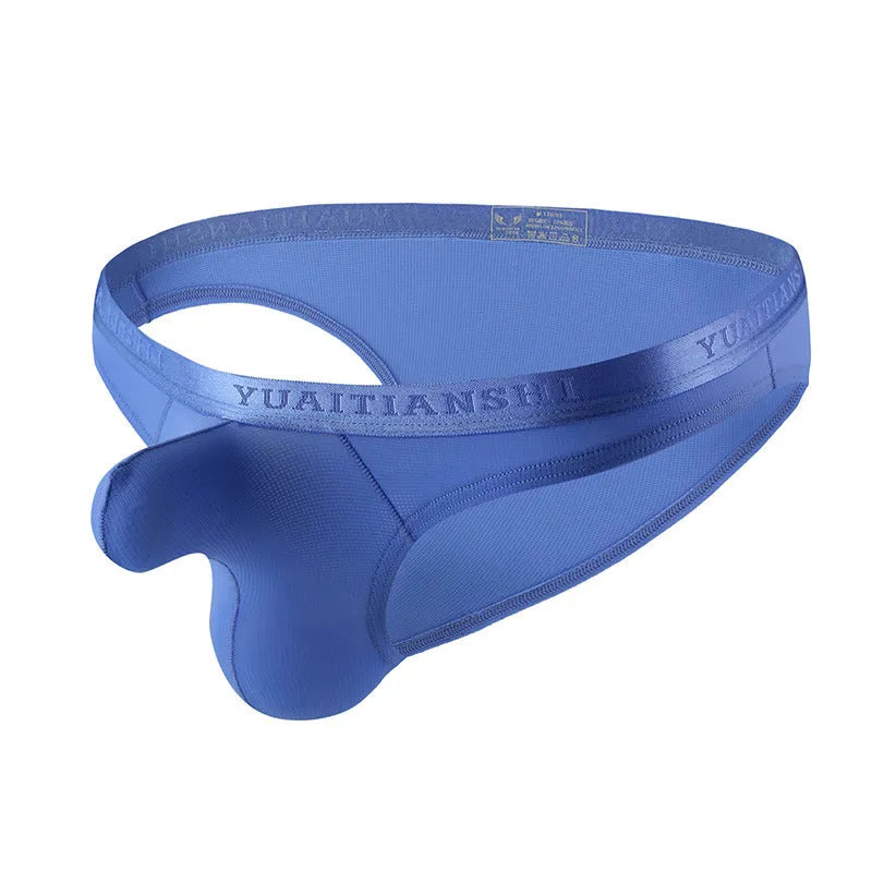 Men's thin solid colour low waist nylon underwear in plus sizes S M L XL