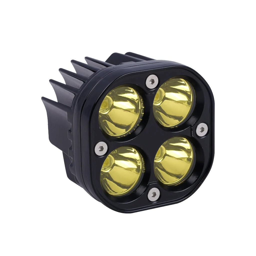 Four-eye headlight conversion kit with aluminium base plate for motorcycle car modification