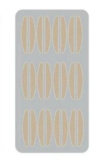Box of no glue eyelid stickers in non-woven fabric showing L, M and S size options