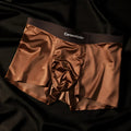 Men's colourblock ice silk seamless underwear in breathable nylon fabric on a white background.