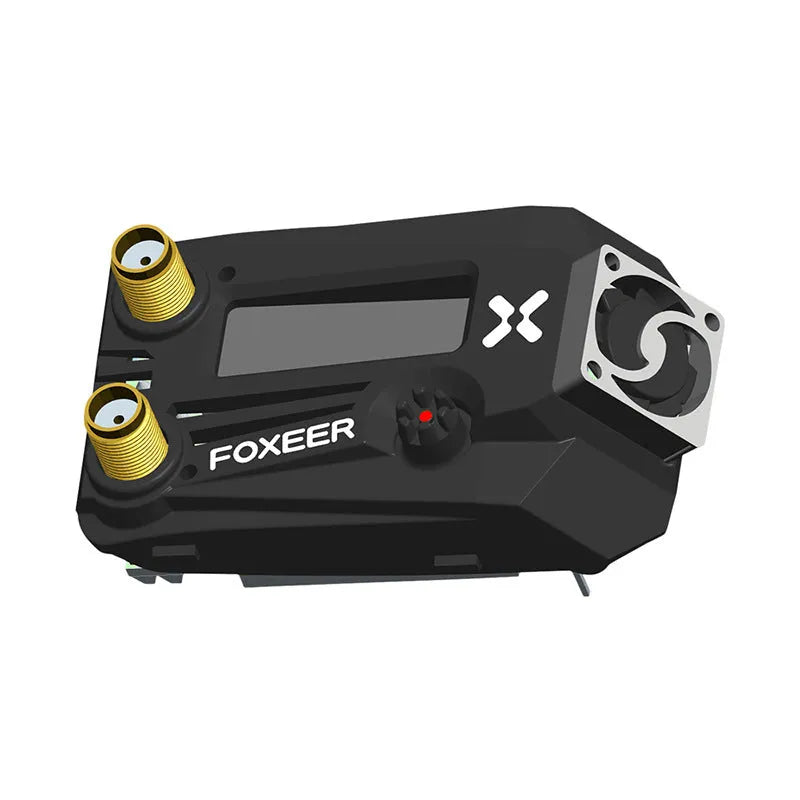 Black Wildfire FPV dual receiver goggles shown from the side, highlighting lightweight design.