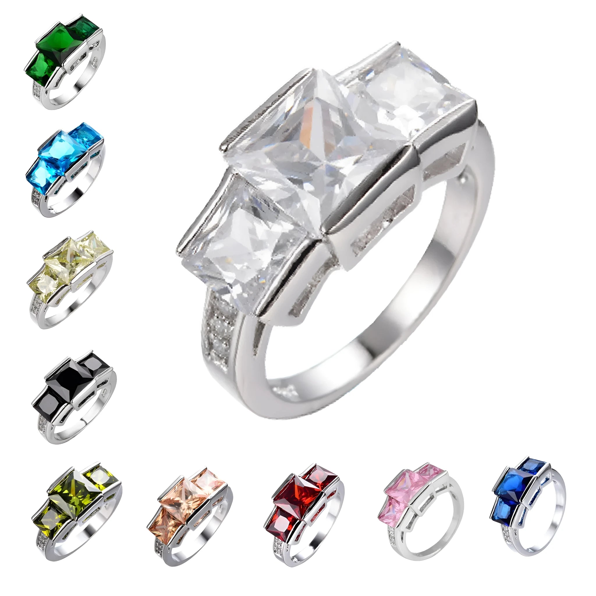 Women's geometric rainbow metal ring in electroplated copper showing colour options.