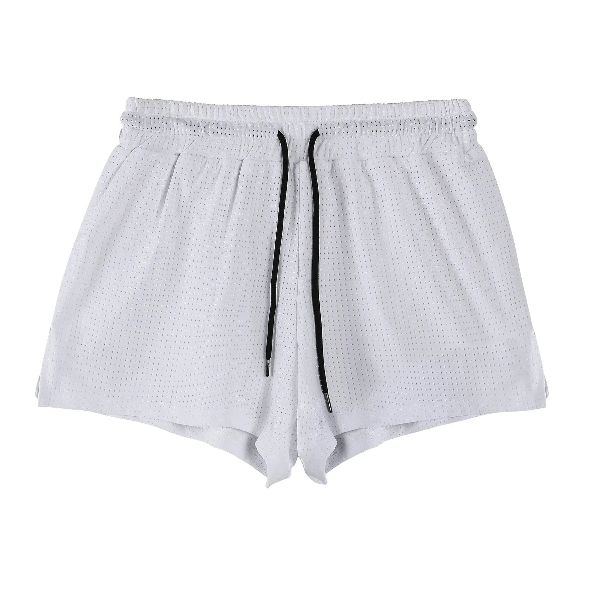 Men's quick-drying nylon summer shorts in white or black with mid waist design