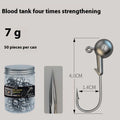 Set of 50 enhanced jig hooks with 4 times strengthened construction including blood trough designs