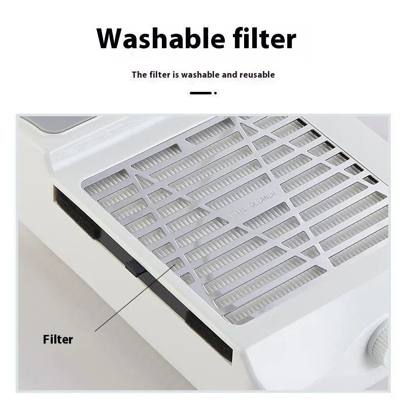 White four-in-one nail polishing machine with vacuum dust extraction system