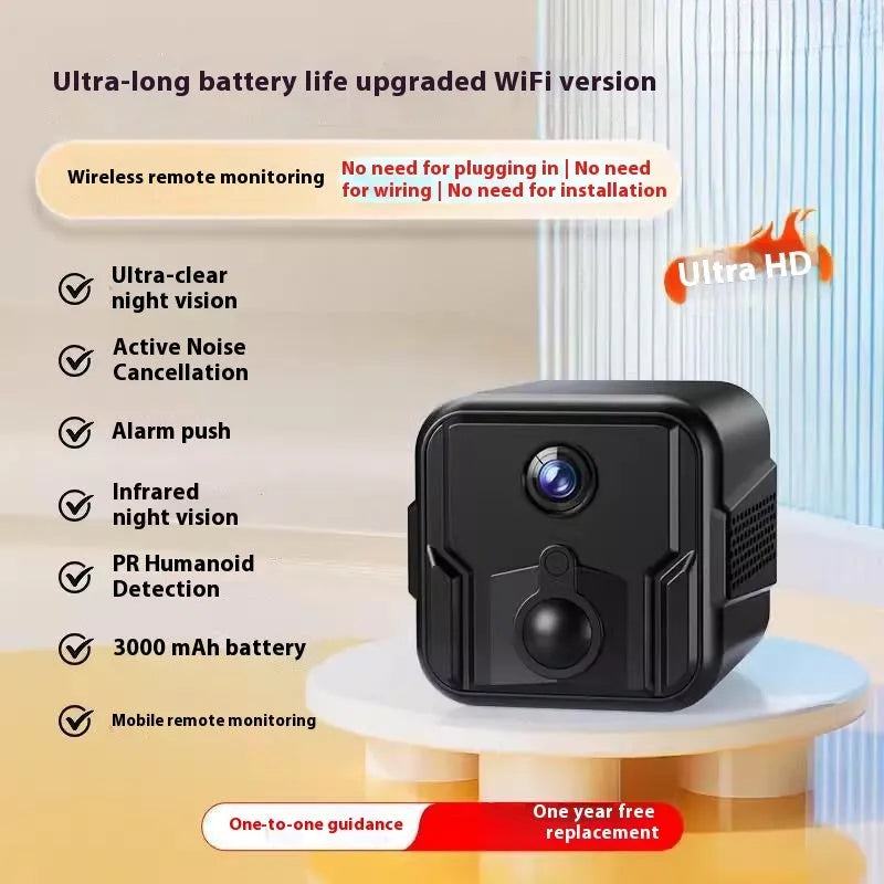 Wireless HD security camera with 360 degree rotation and night vision capability