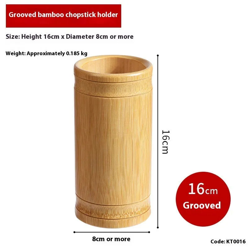 Bamboo chopsticks holder with multiple style options including bevel and groove designs
