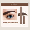 Double-headed eyebrow cream showing pencil and powder ends with five shade options displayed.