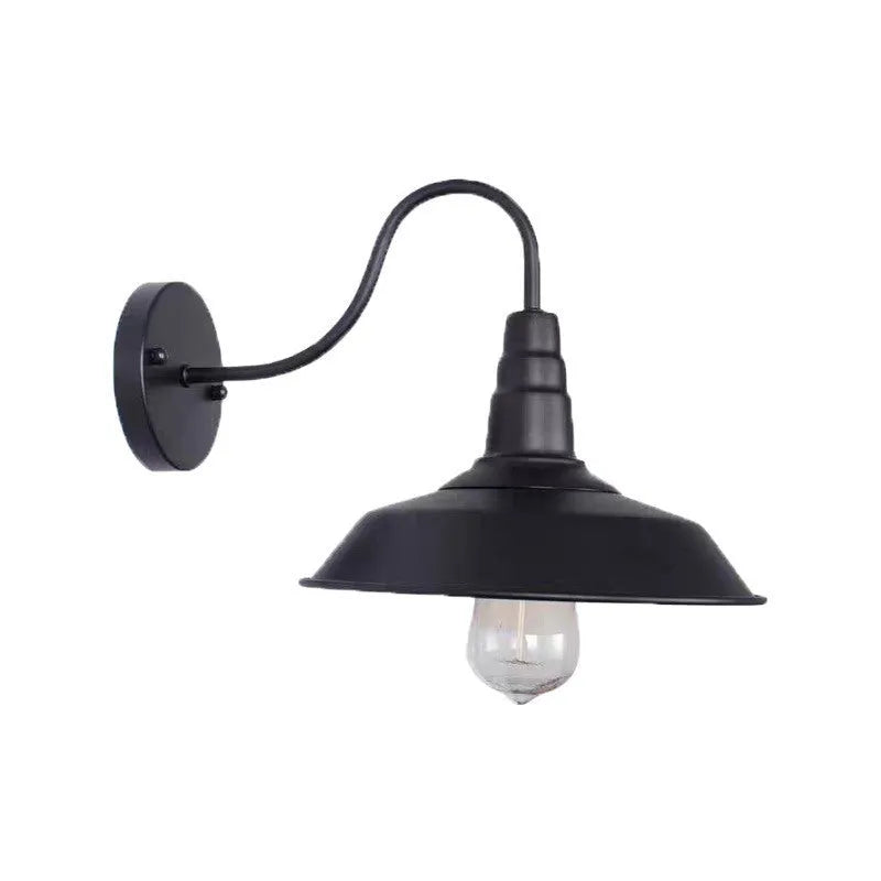 Retro villa courtyard wall lamp in copper or silver finish with modern simplicity design