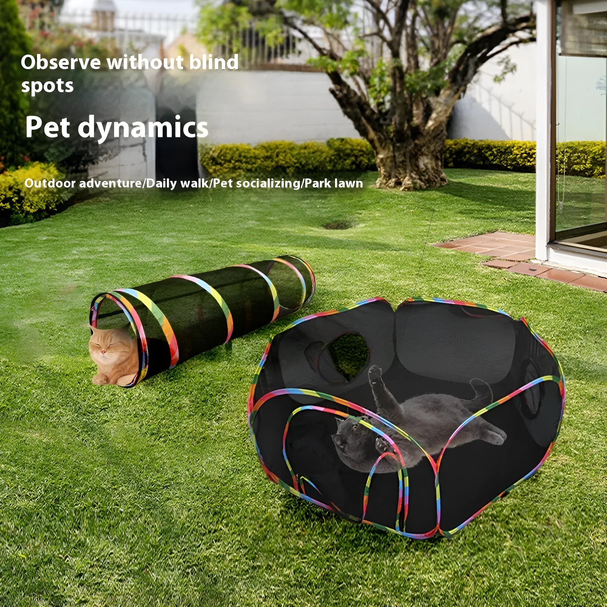 Foldable mesh cat play cage showing hexagonal, square, tee, tent and long straight panel configurations