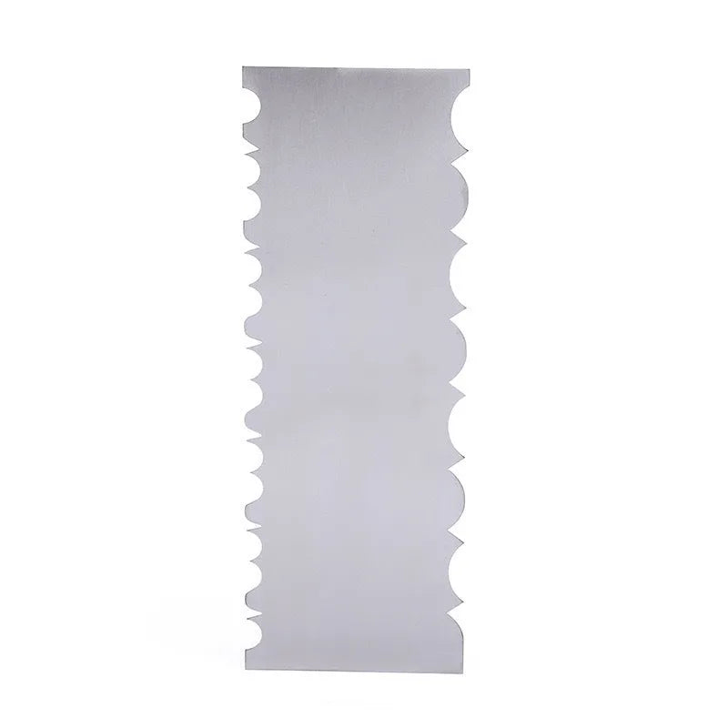 Stainless steel cream scraper cake decorating tool with polygon pattern designs