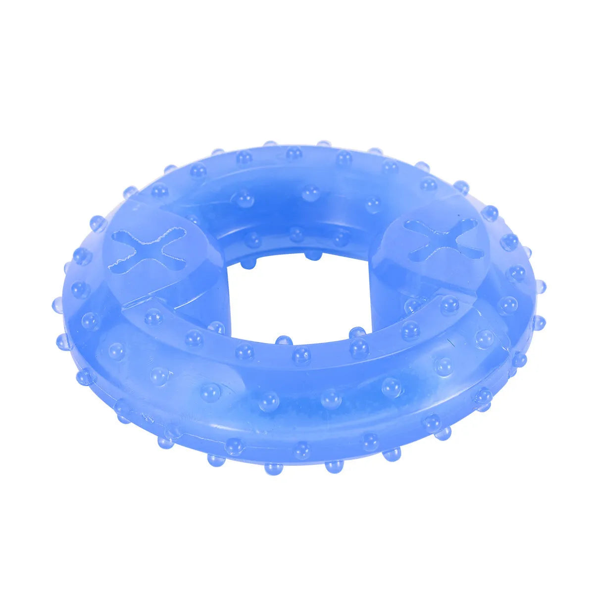 Freezable cooling chew toy for dogs in bone and circle shapes for teething relief