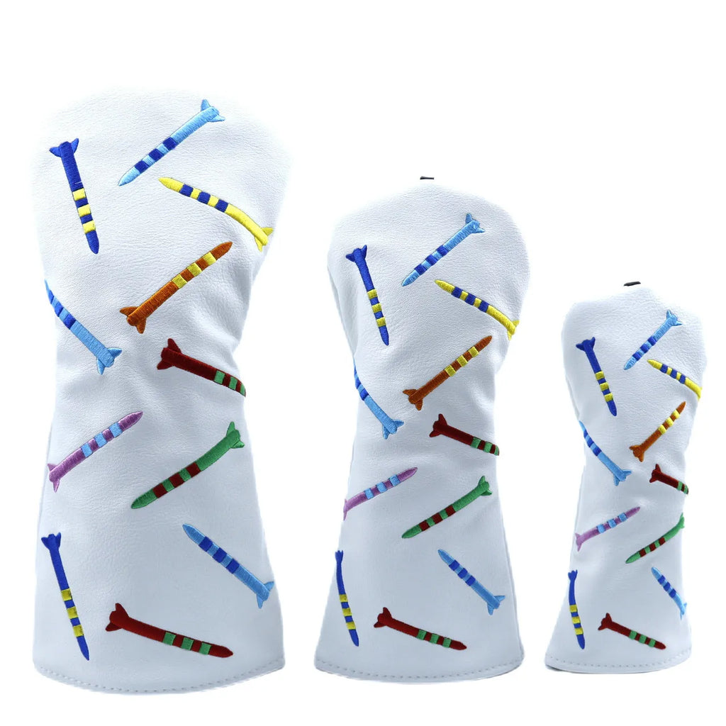 Golf training pole set showing large, medium, and small PU poles in black or white colours