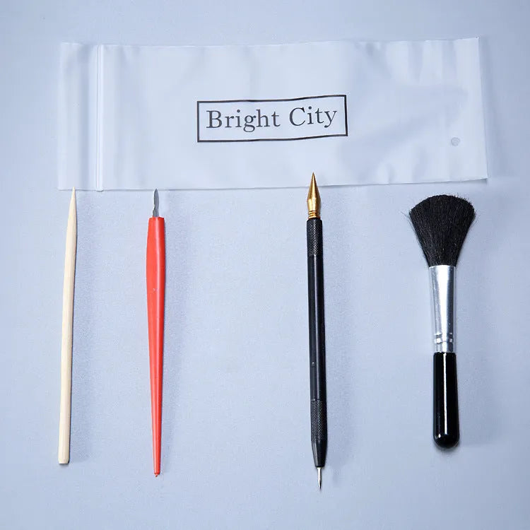 Scraping painting tools set with healing pen, scrapers and photo frames for scratch art projects