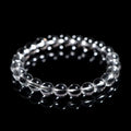 Natural Donghai old materials white water round beads crystal bracelet with old mine white crystal in geometry pattern